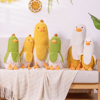 50CM Canard Banane Coussin+Pendentif en Peluche