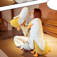 50CM Canard Banane Coussin+Pendentif en Peluche