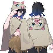 Kimetsu no Yaiba Inosuke Plaid à Capuche