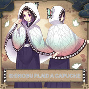 Kimetsu no Yaiba Shinobu Plaid à Capuche